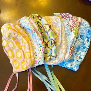 Lot of 6 EUC Blue Sky Pony style scrub hats